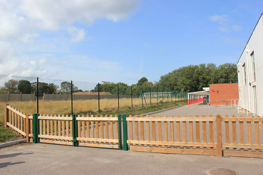 Timber playground fencing