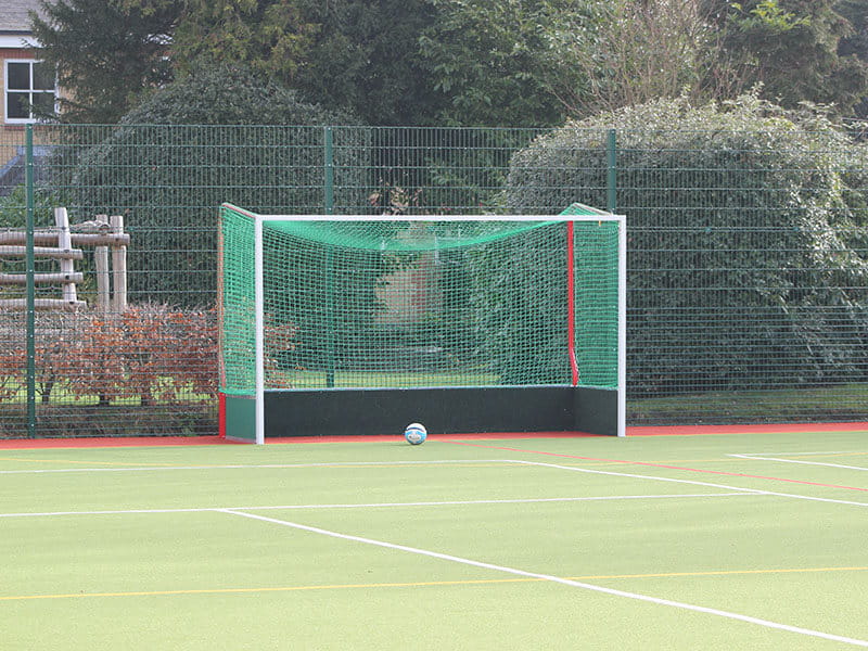 welded mesh sports fence behind goal
