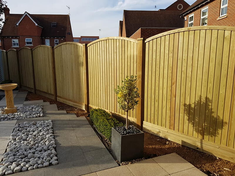 Curved tongue and groove fence panel