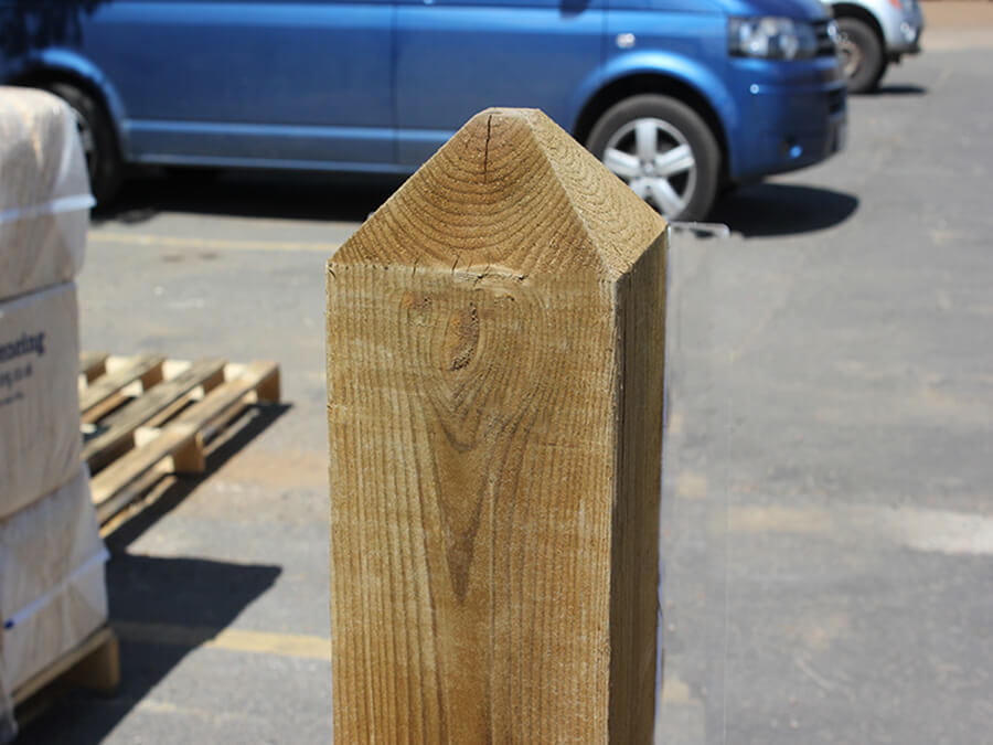Plain square timber bollard