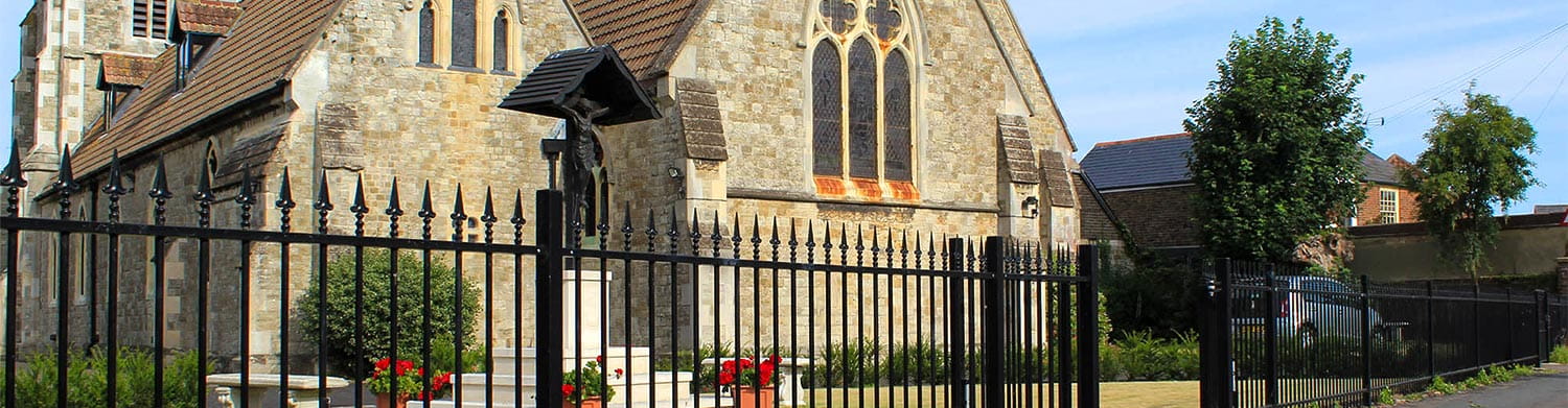 Metal Fence Around Church