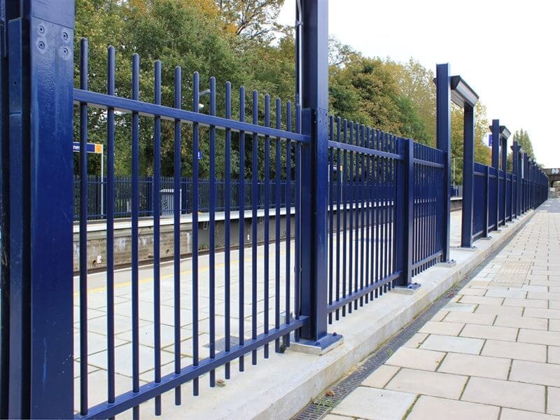 Steel fencing railway stations