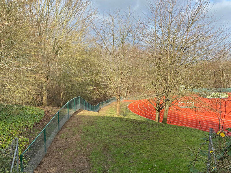 Leisure centre security fencing
