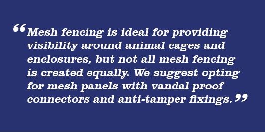 Zoo mesh fencing