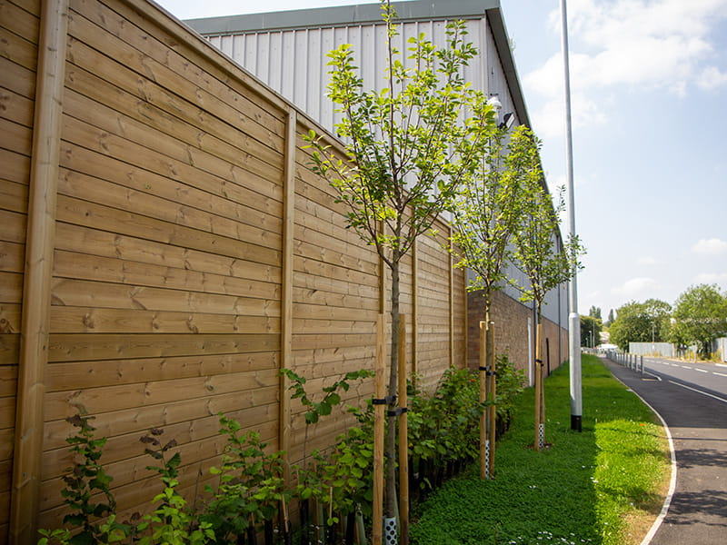 Padel court acoustic barriers