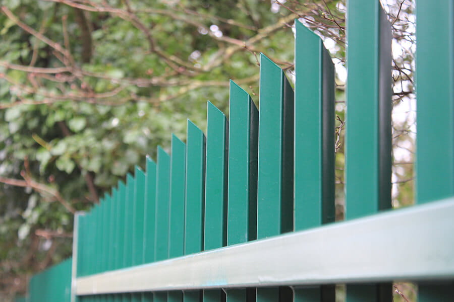 Vertical bar fencing close up