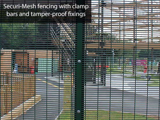 Mesh security fencing fixings