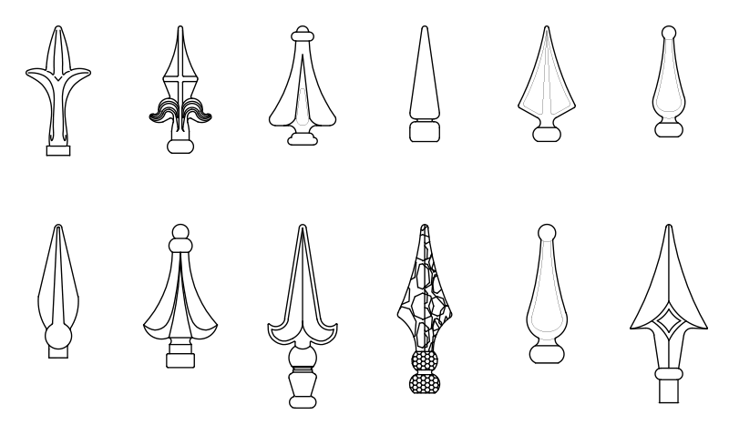 finials for a cemetery fence