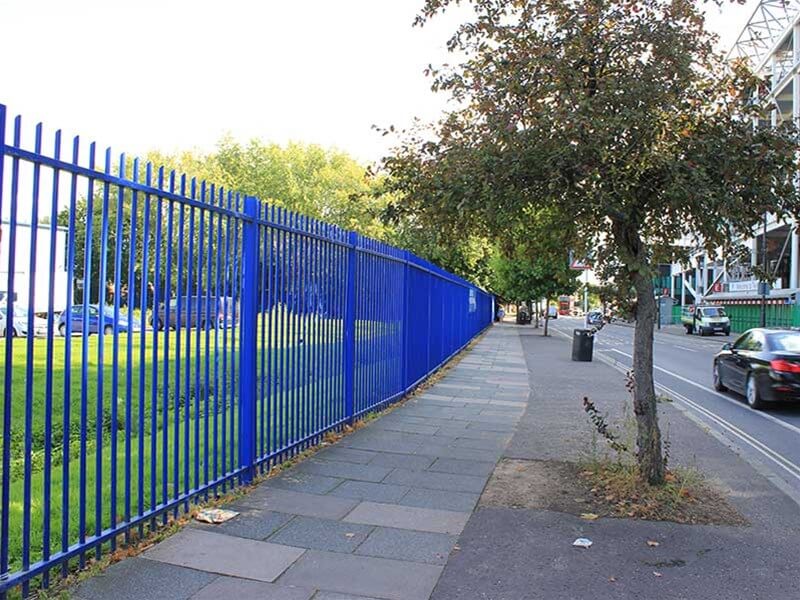 Steel security fencing