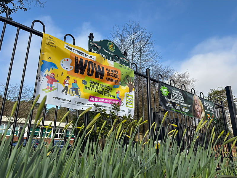 Black steel fencing for schools