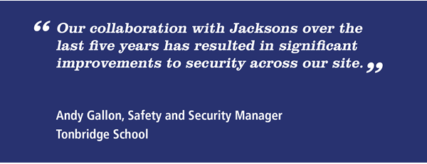 Case study text quote on blue background