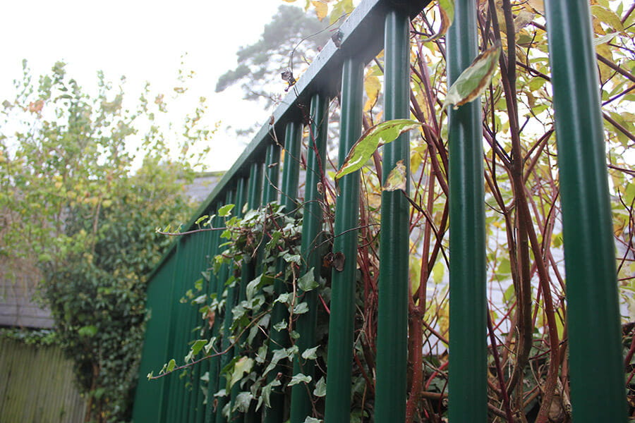 Security fencing with plants