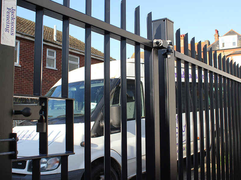 Steel security fencing