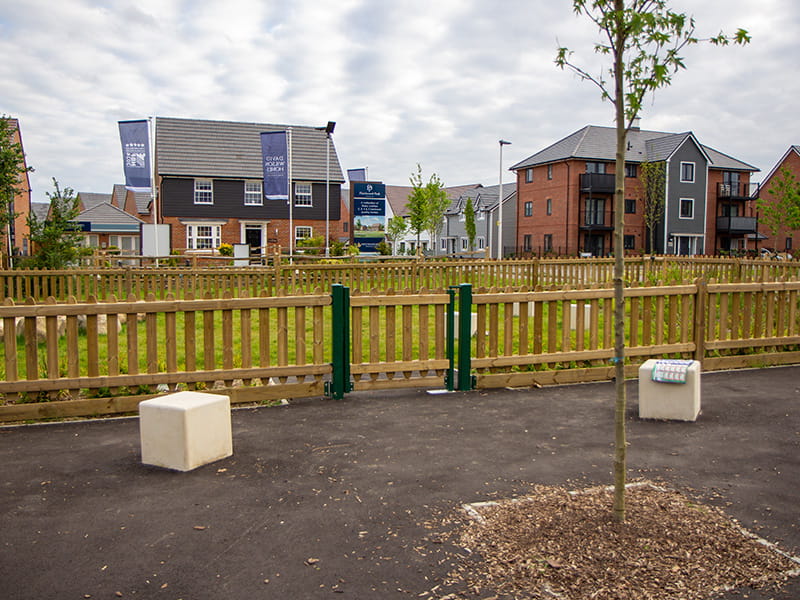 Timber play area fencing