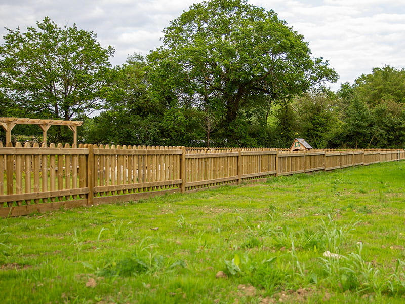 Wooden play area fence
