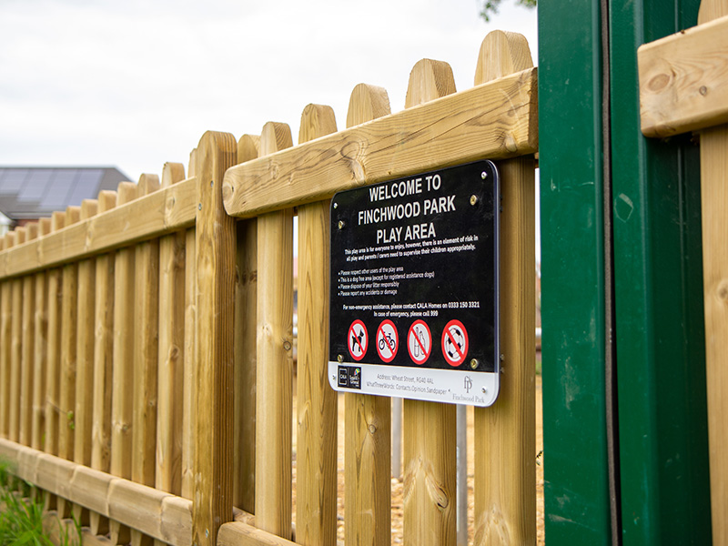Wooden play area fencing