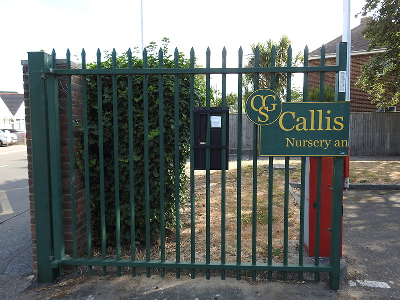 School entrance gate