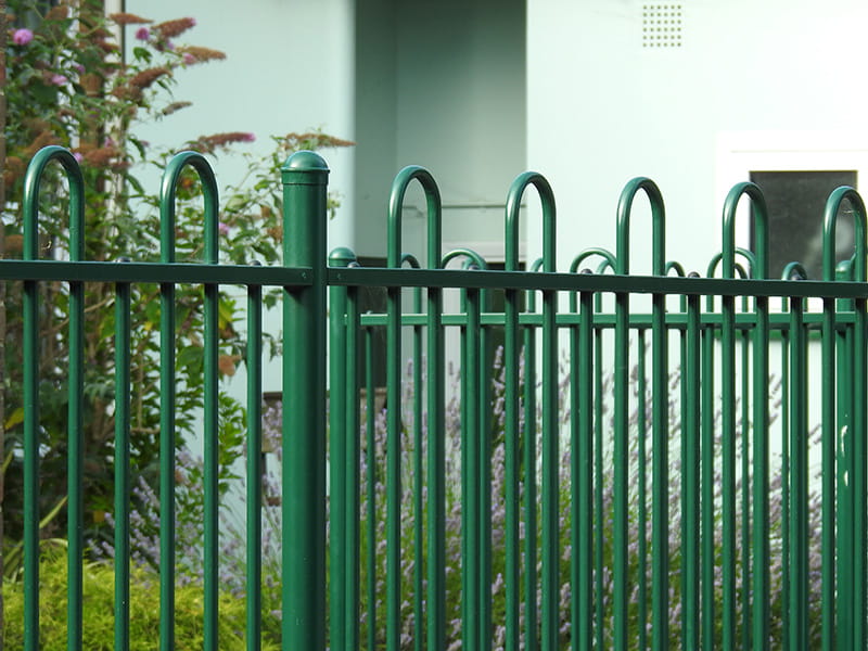 Steel railings around school