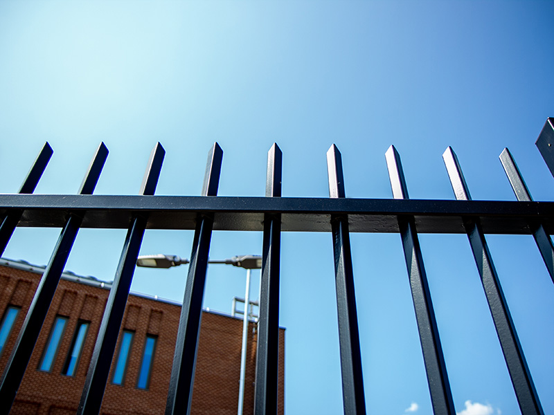 Pale through rail fencing