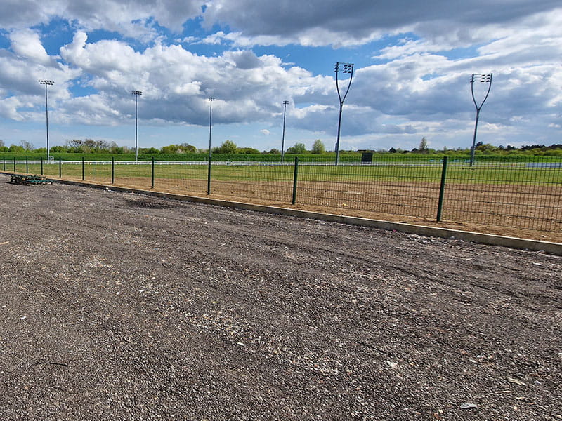 Green mesh fencing