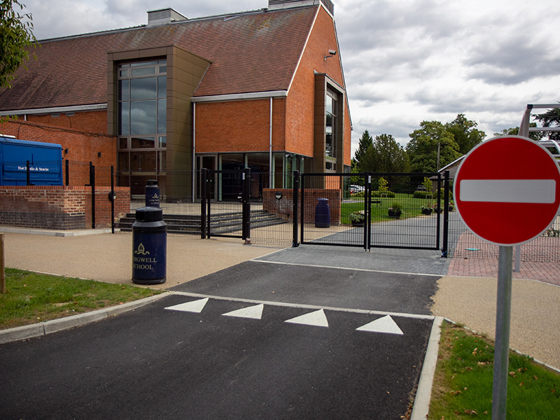Mesh security fencing and gates at school