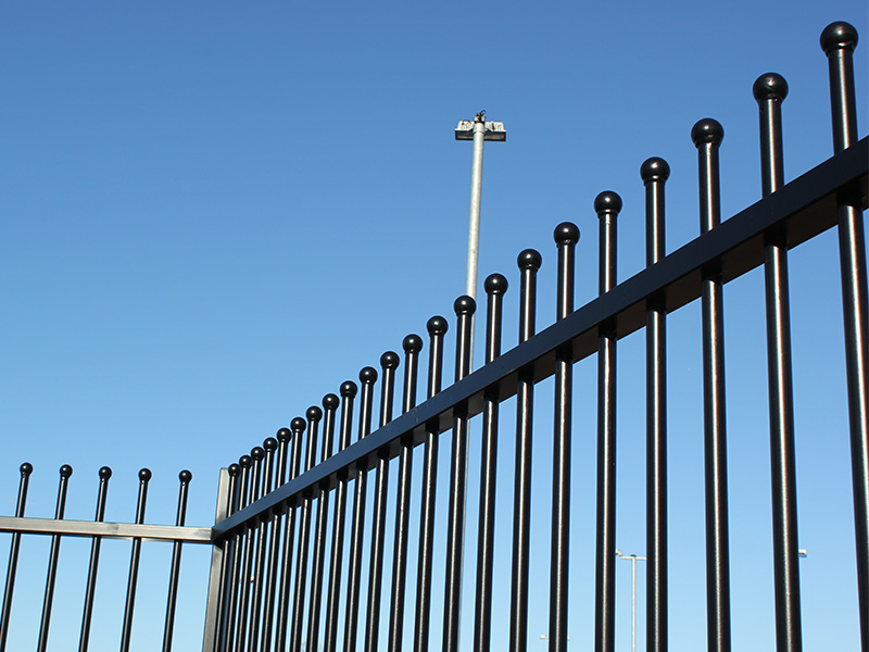 ball finials on barbican fencing