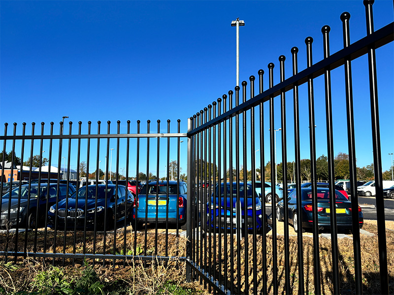 barbican with ball finials