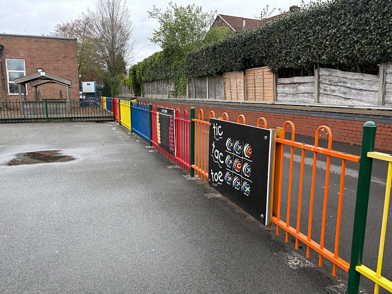 Colourful school fencing