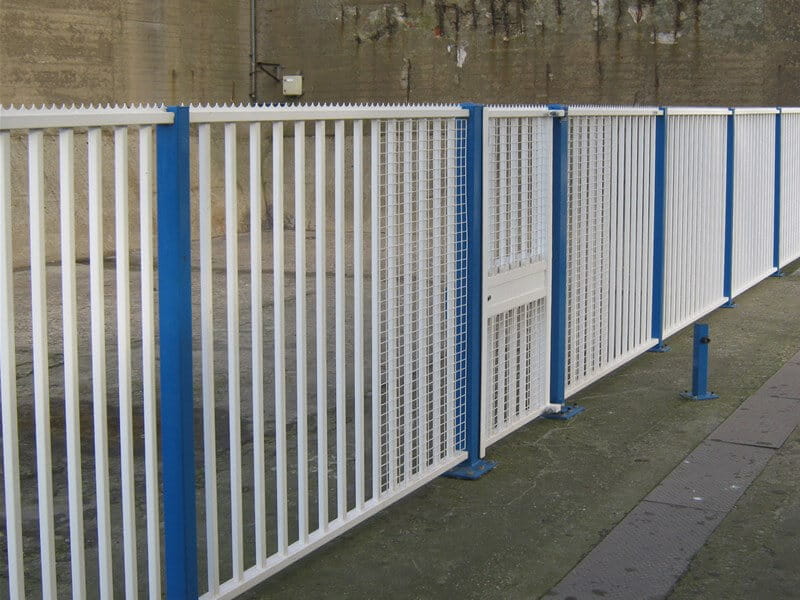Sentry panels and pedestrian gate with welded mesh