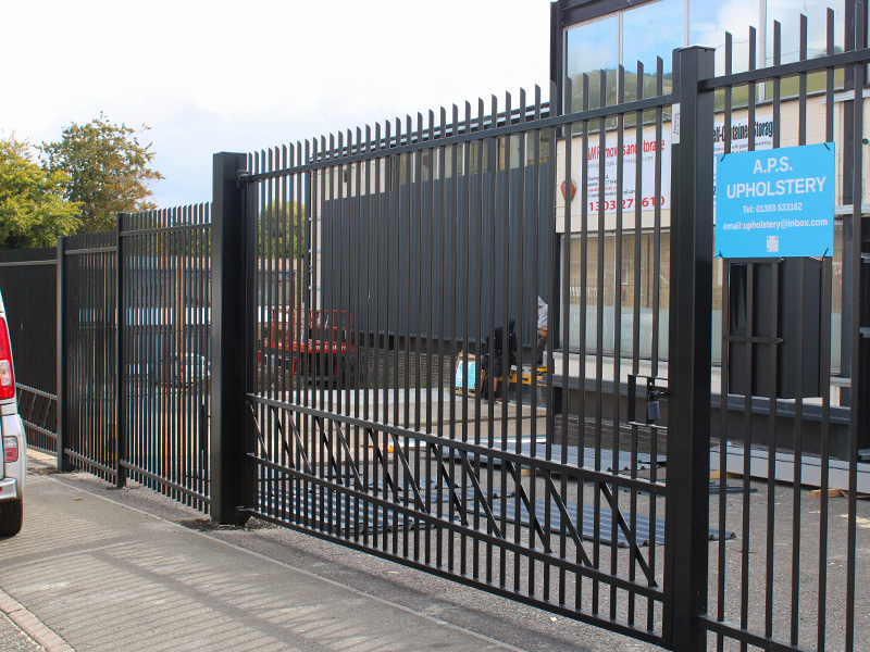 galvanised black steel railings for car park
