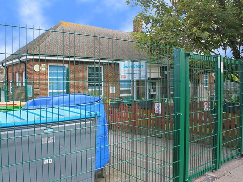 Welded mesh fencing gates