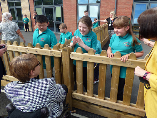 Timber playground fencing