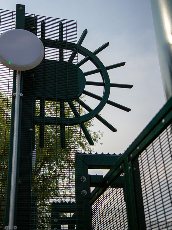 Security fence fan panel