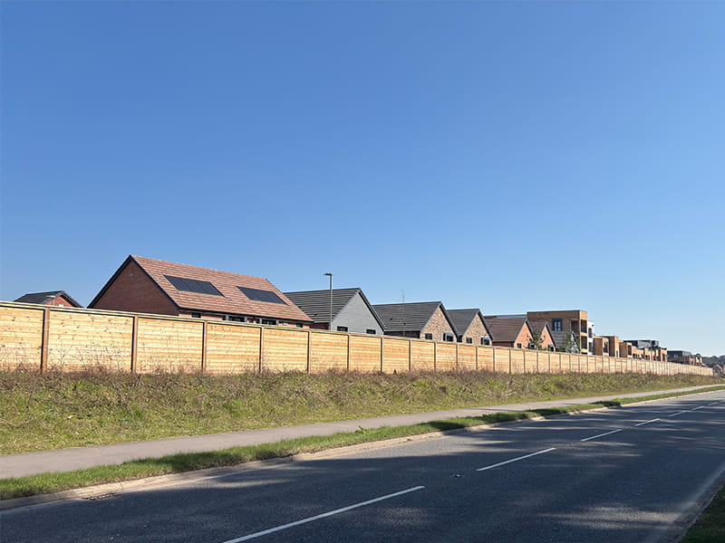 Acoustic barriers for housebuilders project