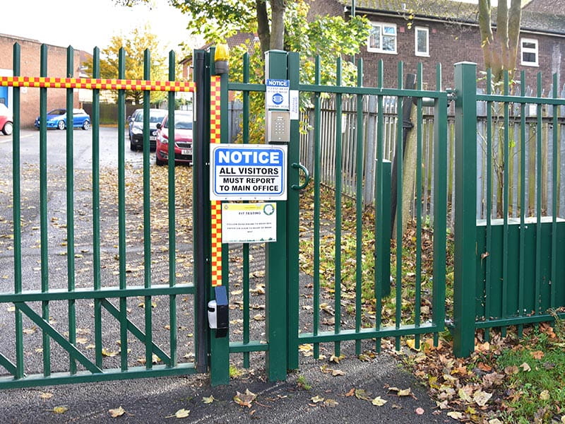 vertical bar pedestrian access gate
