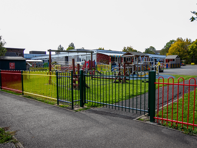 metal school security coloured fencing