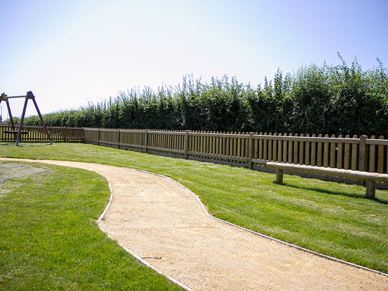 Timber play area fence