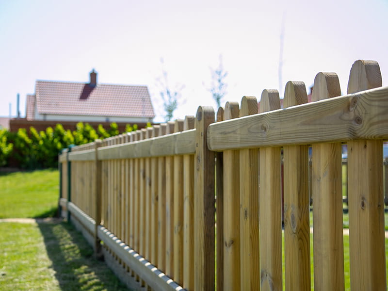 Timber playground fencing