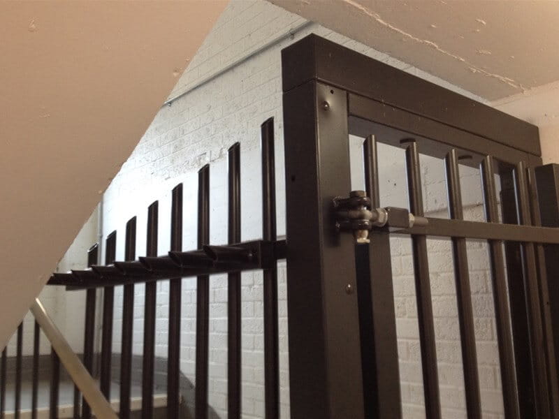 Barbican Imperial gate and side panel in stairwell