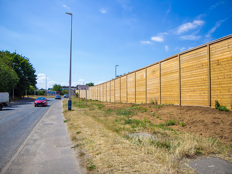 New Housing Development uses acoustic barriers to reduce road and industrial noise