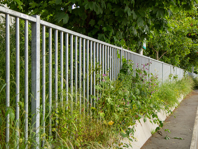 Galvanised steel fencing