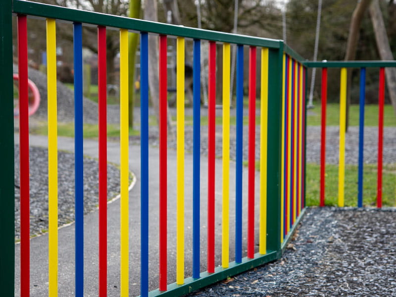 Steel playground fencing