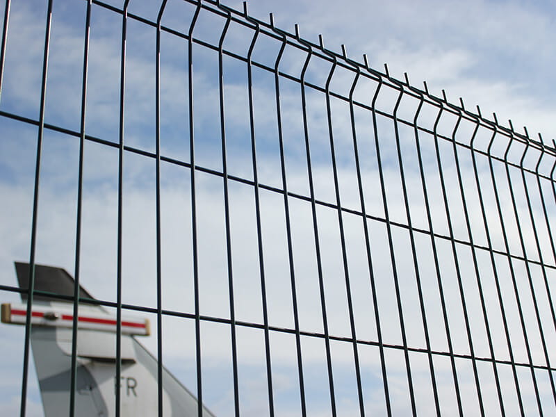 Airport security mesh fencing