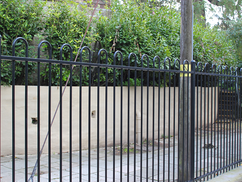 Black Bow Top railings for school