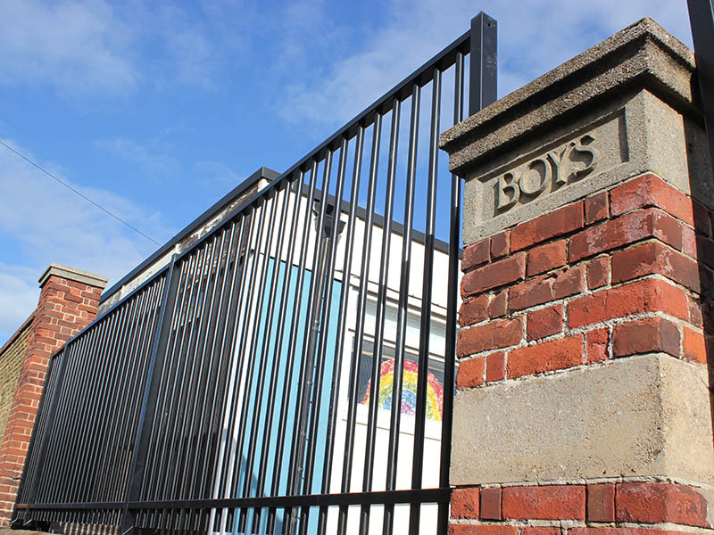 Metal school railings