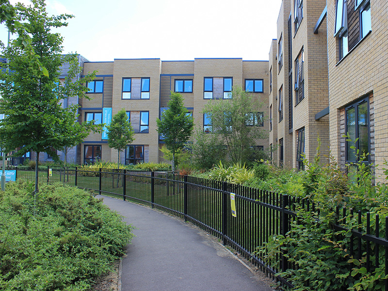 Black Barbican metal railings