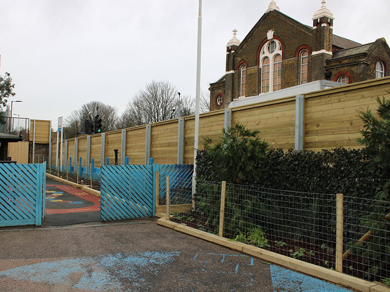 Acoustic fencing in a playground