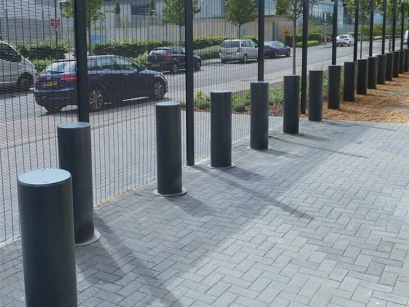 Bollards protecting business premises