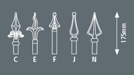 Metal finials