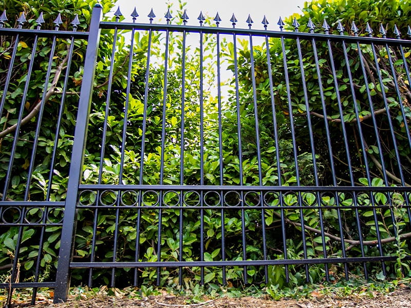 Ornamental metal fence installation